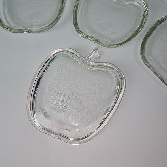 Vintage 1950's Hazel Atlas Orchard Apple Glass Coaster Dish Ashtrays, Set of 7 - Picture 4 of 4